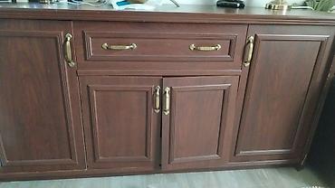 buffet: Məhsul: Qonaq otağı üçün vitrinli mebel dəsti + servis qabları — 3