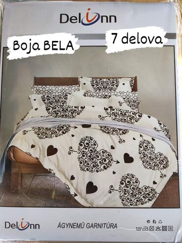 Posteljina: Posteljine pamuk Set sadrzi 7 delova: Cena: 3200 din Jorganska navlaka — 2