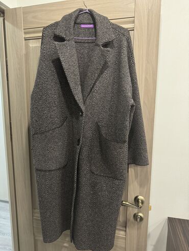 пальто из альпаки: Пальто, Классика, Осень-весна, Альпака, По колено, Оверсайз, XL (EU 42)