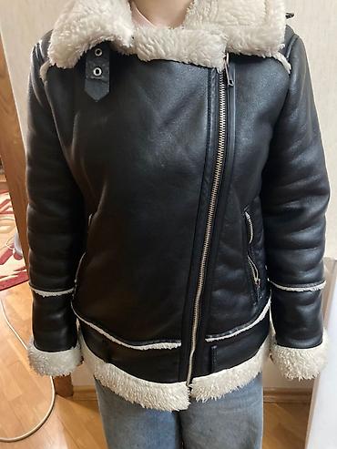 dublyonkalar: Stradivarius qadın kürkü (aviator/biker üslubunda) - Rəng: qara — 2