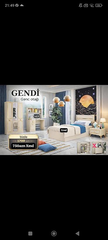 gence stol: GENDİ gənc otağı mebel dəsti Komplekt tərkibi: - 1 nəfərlik çarpayı — 1
