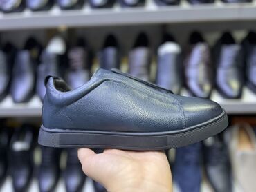 шлепанцы мужские: 43 размеры Zegna кожаные, мех натуральный Мужские кожаные слипоны