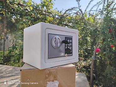 seyfler: Elektron kodlu mini seyf - Rəng: ağ - Material: polad gövdə, metal — 3