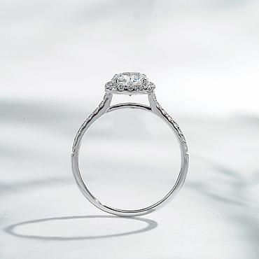 Үлпөт көйнөктөрү жана аксессуарлар: 💍 Кольцо из белого золота 750 пробы с лабораторными бриллиантами • — 6