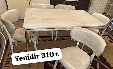 Masa desti satilir Olcu 1.30 sm uzunu 80 sm eni deste masa ve 5 stul