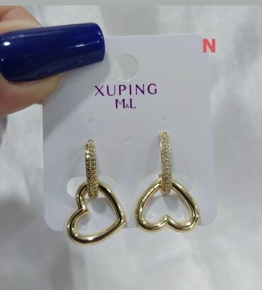 Bijuteriya dəstləri: Xuping M&L bijuteriya kolleksiyası – zərif qızılı rəngdə sırğalar — 3