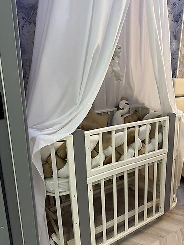 beşiy: Uşaq beşiyi – baldaxlı komplekt 🍼 Incanto Mio model — Transformer — 3