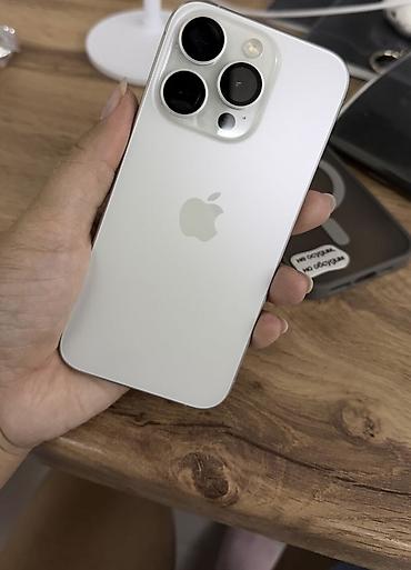 IPhone 15 Pro, Б/у, 128 ГБ, White Titanium, Коробка, 93 % at lalafo.kg IPhone 15 Pro, Б/у, 128 ГБ, White Titanium, Коробка, 93 %