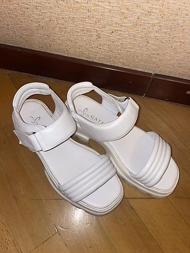 новые тапочки: “Gate" brendindən yay üçün ağ platform sandal! Ölçüsü: 40 Cəmi 1-2 — 2