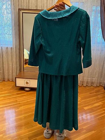 Dəstlər, kostyumlar: Qadın geyimləri dəsti 1) Firuzəyi rəngli don - Model: Uzun, beldən — 10