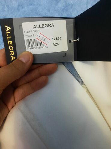 Dəstlər, kostyumlar: ALLEGRA “Elbise Shine” qadın donu - Model: 7002 BEY - Rəng: krem/açıq