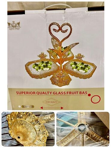 силиконовая форма: Royal Craft firmasından olan, üç mərtəbəli, qızılı rəngli meyvə