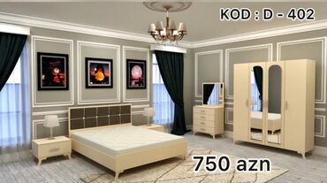 Yataq otağı dəstləri: İkinəfərlik çarpayı, Dolab, Termo, 2 tumba, Azərbaycan, Yeni — 4