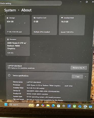 Ноутбуки ASUS: Ноутбук ASUS Для программирования, AMD Ryzen 9, ОЗУ, RAM: 16 ГБ, ASUS ROG — 6