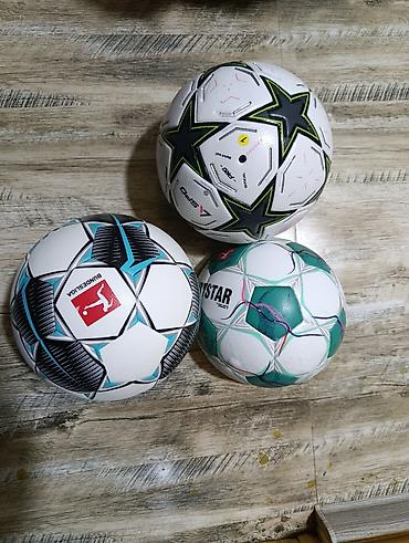 Toplar: Futbol topları dəsti - 3 ədəd 5 ölçülü futbol topu - Rəng və dizayn — 1