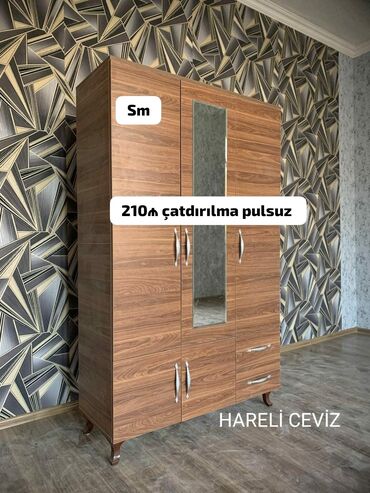 dolab 2 ci el: Qarderob, paltar dolabı, Yeni, 3 qapılı, Açılan