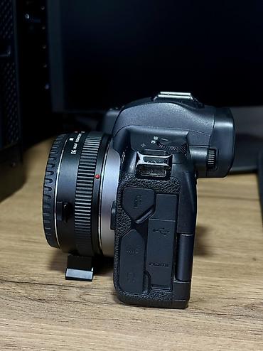 hdm: Беззеркальная камера Canon EOS R (байонет RF) + переходник, батарейка — 7
