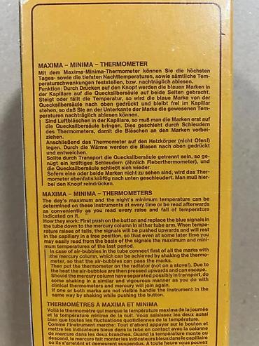 Termometri, termovizori: Min–max kućni termometar sa aluminijumskom skalom - Tip: zidni/sobni — 5