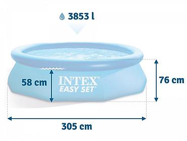 Бассейны: №: 7999 Məhsulun adı: Şişmə hovuz Intex 28120NP, göy, 305x76 sm, 3853 — 2