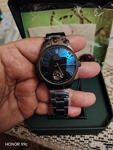 elekdiron saat: Yeni, Qol saatı, Rolex, rəng - Qara — 3