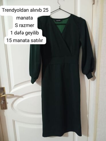 женская блуза в горошек: Gündəlik don, Midi, Trendyolmilla, S (EU 36)