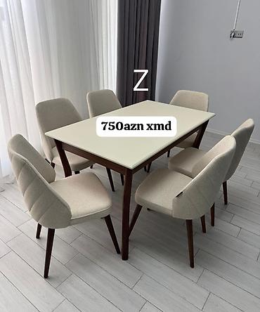 pol taxta: Yeni, Dördbucaq masa, 6 stul — 1