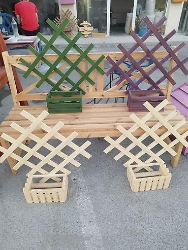 dibçək güllər: Taxta dekorativ trelja və çiçək qutuları - Material: təbii ağac - — 1