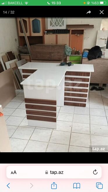 Uşaq masaları: Oğlan və qız üçün, Yeni, Siyirməsiz, Parta, Stulsuz — 22