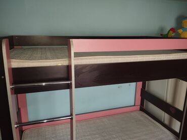 İkimərtəbəli uşaq çarpayıları: Oğlan və qız üçün, Çarpayı, Matras ilə, Siyirməli, MDF — 9