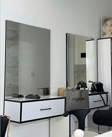 деталировка мебели: 1 guzgu 150 azn … Salon üçün güzgülü iş stolu seti - Minimalist