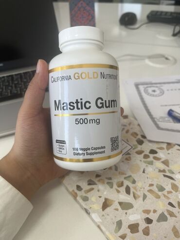 Витамины и БАДы: Банка пищевой добавки California Gold Nutrition, содержащая мастиковую