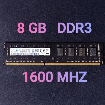 16gb ddr4: Оперативдик эс-тутум, Жаңы, Samsung, 8 ГБ, DDR3, 1600 МГц, ПК үчүн