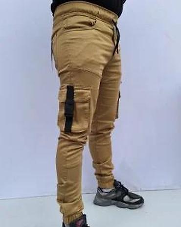 Ostala muška odeća: Muške cargo pantalone – bež/karamel boja - Kroj: slim/skinny nogavice — 6