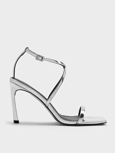 Basanoşka və səndəllər: Charles&Keith, Ölçü: 36, rəng - Gümüşü, Yeni — 1