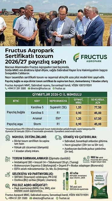 seyf az: Fructus Aqropark – 2026/27 payızlıq səpin üçün sertifikatlı toxum — 1