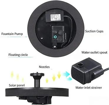 igracke za bazen: Solarna fontana/pumpa za vodu za bašte, ribnjake i pojilice za ptice — 9