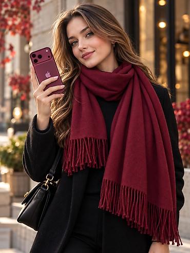 накидка: Шарф Siren Accessories — тёплый и мягкий аксессуар из натурального — 6