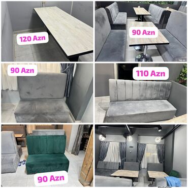 барная стойка из дерева: Kafe, restoran, chay evleri uchun divan destleri: 4 eded yashil divan