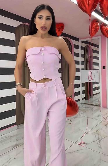 Kompleti: ✅Ženski komplet – strapless korset top i široke pantalone
✅3000 din — 1