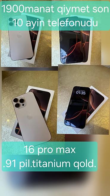 ayfon 10: IPhone 16 Pro Max, Qızılı, Face ID — 3