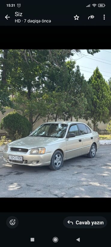 çeşqa 2 mator: Hyundai Accent: 2 l | 2000 il Sedan