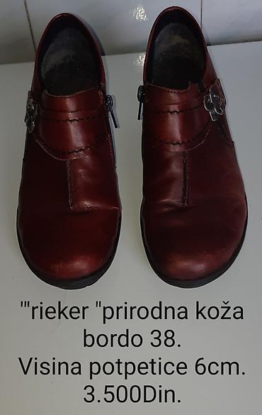 Cipele: Rieker ženske cipele od prirodne kože u bordo boji. Veličina 38 — 3