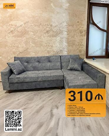 Künc divan – Kod: 5321 - Ölçülər: 240 x 150 sm - Mexanizm: açılan
