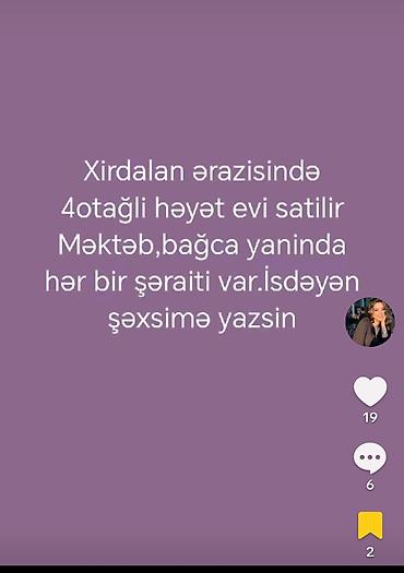 zigda heyet evleri 2026: Xırdalanda yerləşən 4 otaqlı həyət evi satılır. Məktəb və bağça — 1