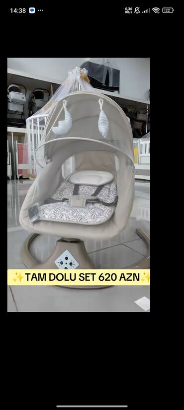 uşaq üçün vanna: Для девочки и мальчика, Новый, Овальная, Колыбель, Без бортиков, С матрасом, С механизмом качания