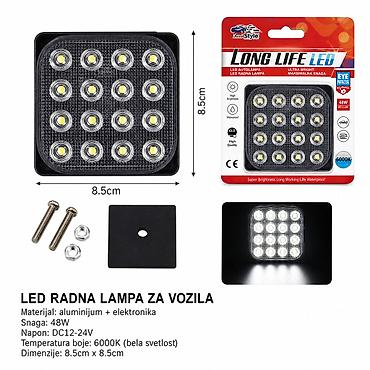KMT Kvadratno LED stroboskopsko svetlo, 16 SMD, belo – 2008769 -