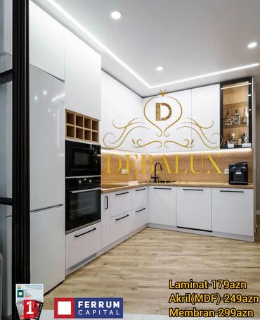 Sifarişlə mətbəx mebeli: Sifarişlə mətbəx dəsti, Özü çəkən petlələr, Sadə laminat, Kredit var, Rayonlara çatdırılma, Pulsuz çatdırılma -da lalafo.az — 7 Sifarişlə mətbəx mebeli: Sifarişlə mətbəx dəsti, Özü çəkən petlələr, Sadə laminat, Kredit var, Rayonlara çatdırılma, Pulsuz çatdırılma — 7