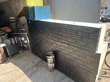 künc bar: Qara dekorativ bar stendi / resepsiyon masası - Material — 1