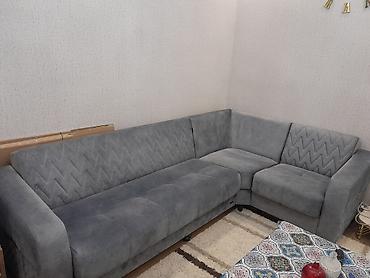 islenmis divan: Угловой диван, Б/у, Раскладной, С подъемным механизмом, Велюровая ткань, Нет доставки — 1