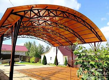 Навесы: Навес, Арочный, Металл, Поликарбонат, Установка — 1